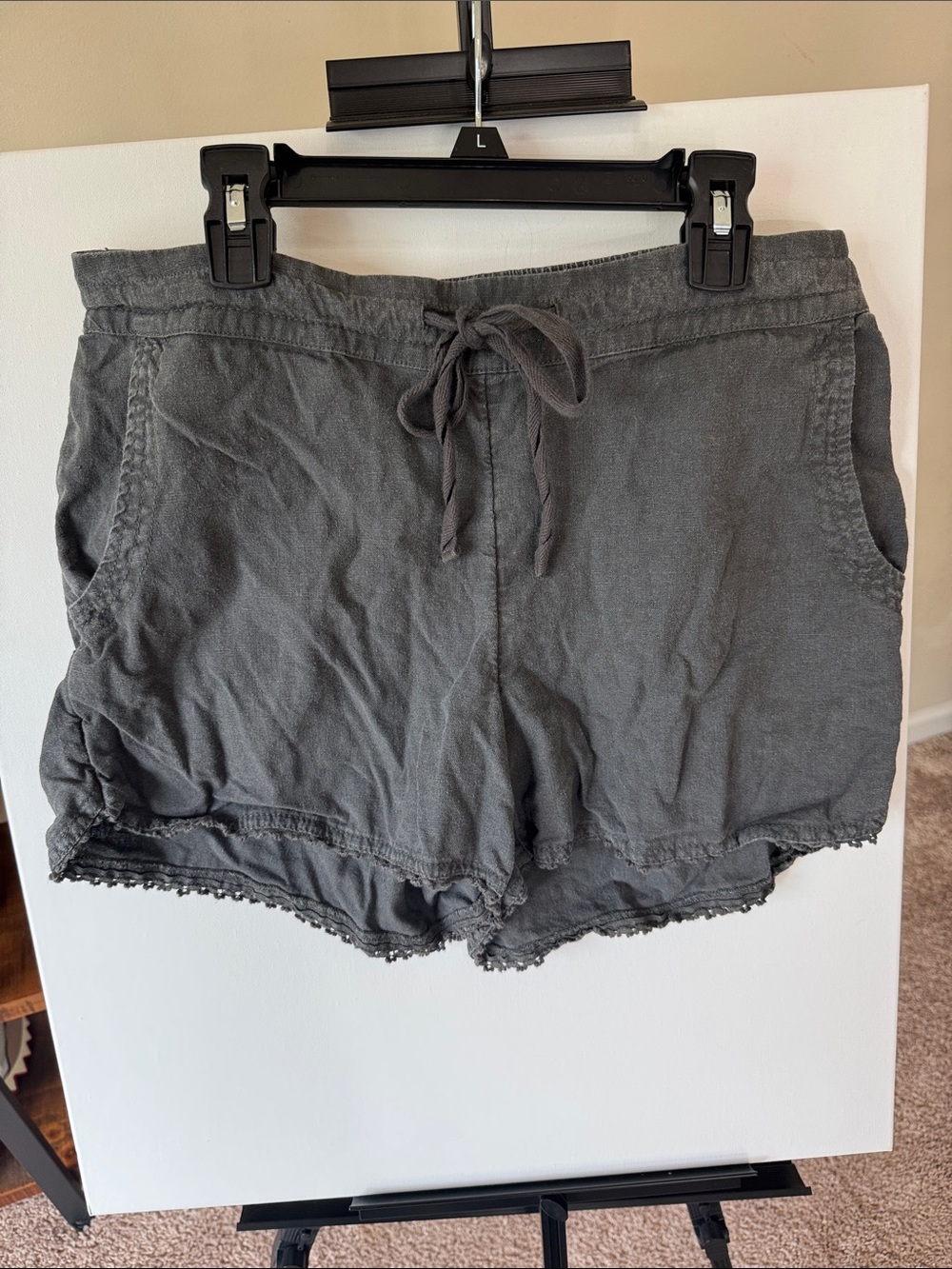 Caslon size small Gray High-Waist Drawstring Lounge Shorts